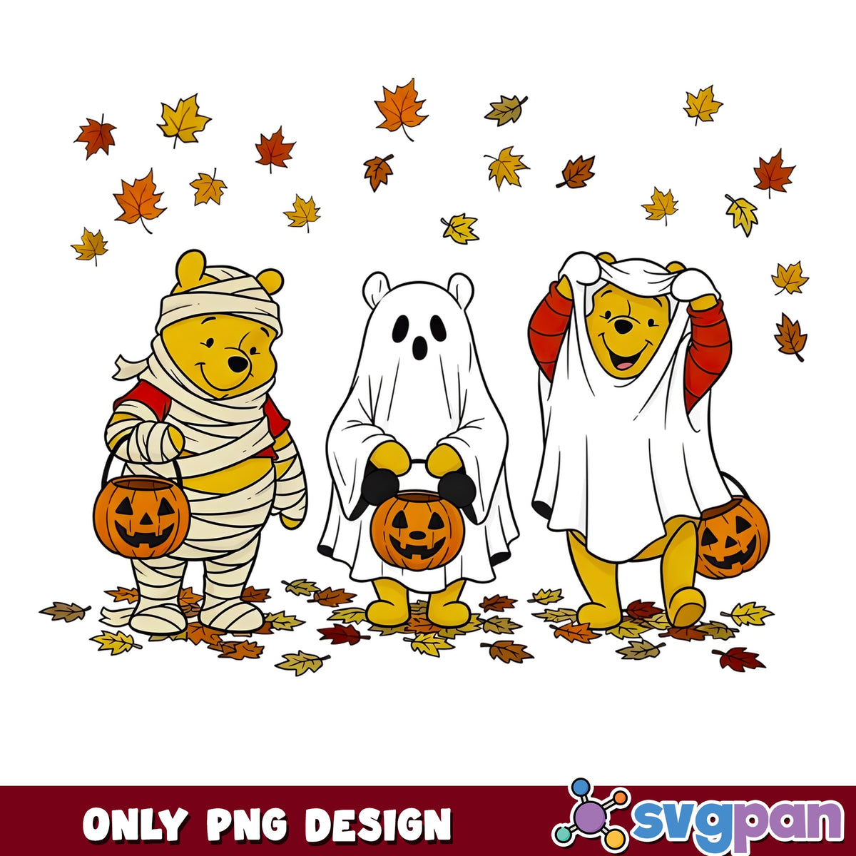 Winnie The Pooh Ghost Mummy Halloween PNG, Trick Or Treat, Disney PNG