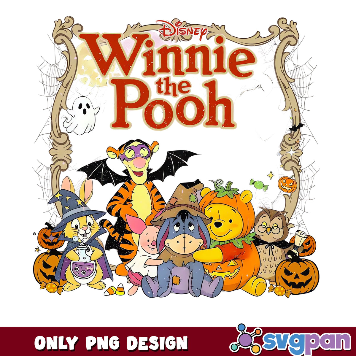 Winnie The Pooh Halloween PNG, Disney Friends Trick Or Treat, Pooh PNG