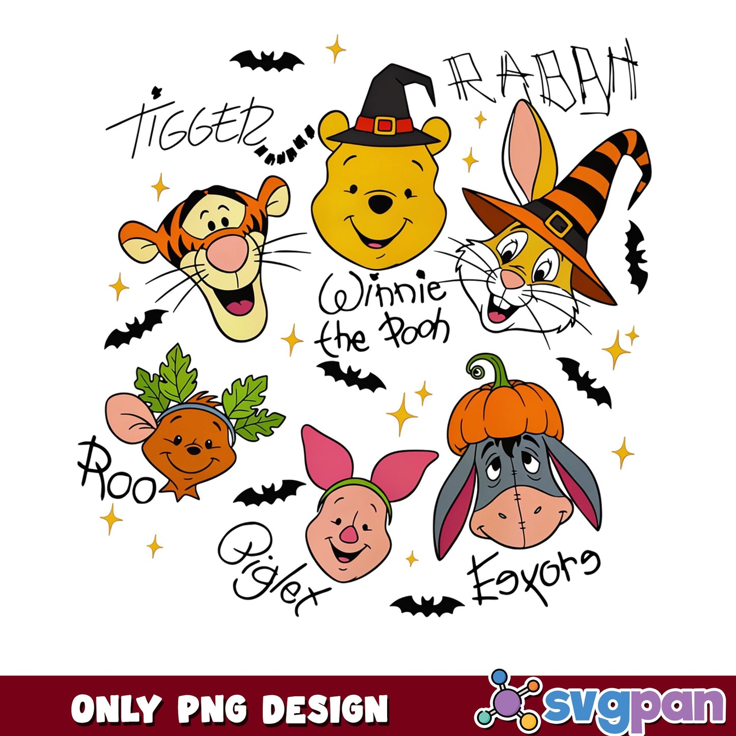 Winnie The Pooh Halloween PNG, Disney Halloween PNG, Pooh Friends PNG