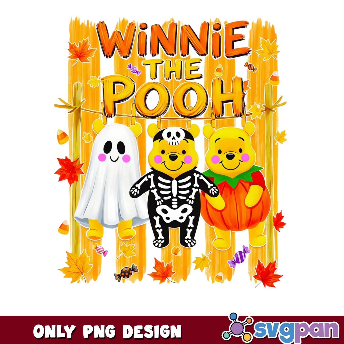 Winnie The Pooh Halloween PNG, Disney Halloween PNG, Pooh PNG