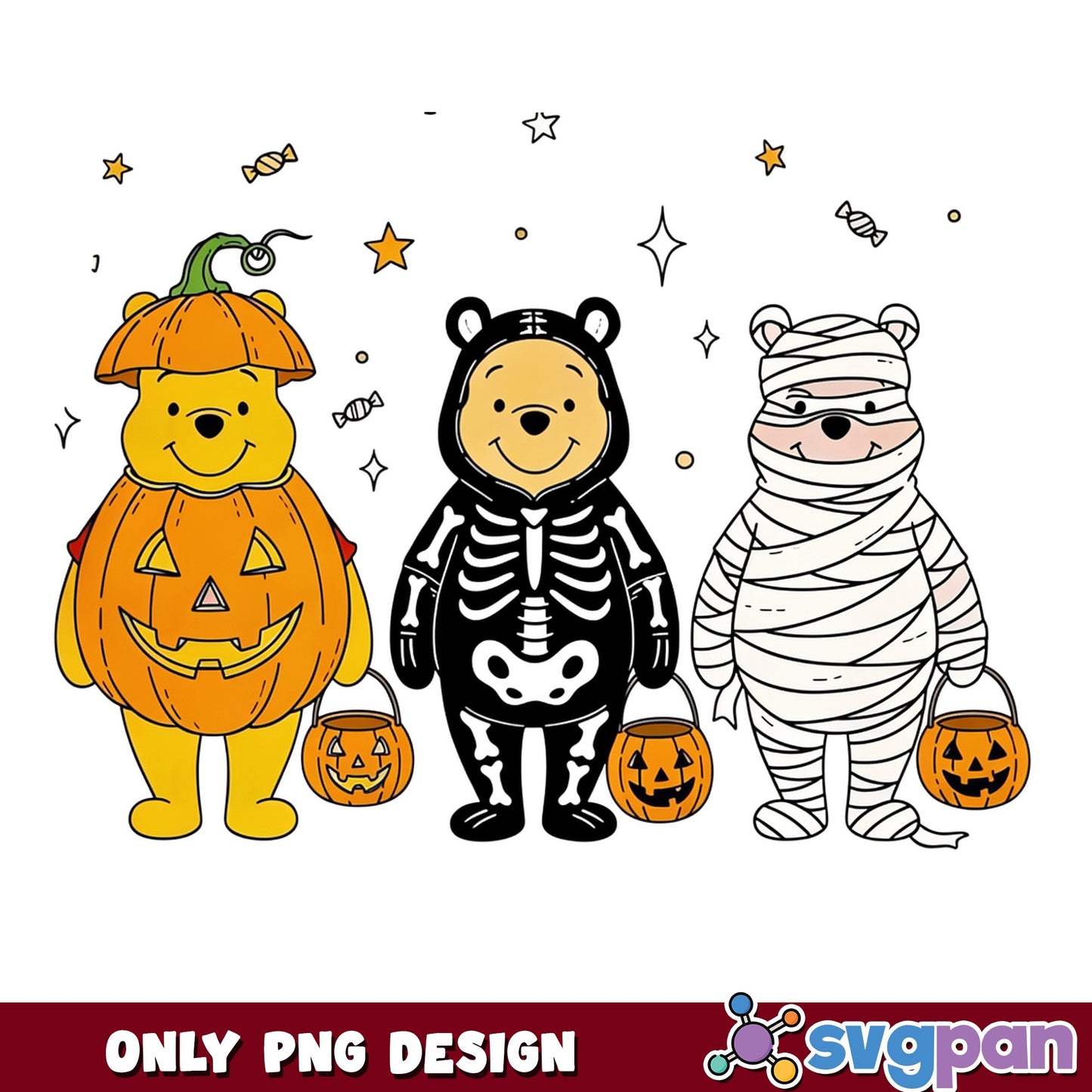 Winnie The Pooh Halloween PNG, Trick Or Treat PNG, Disney PNG