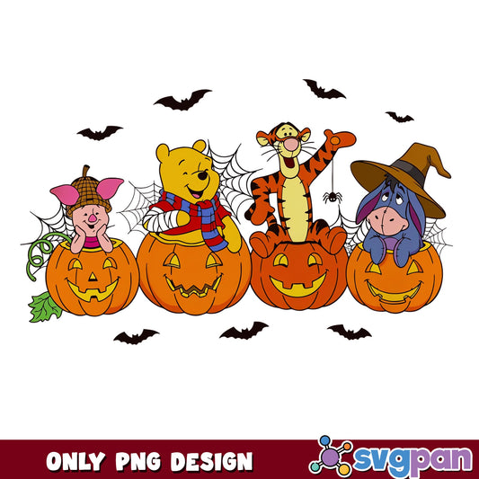 Winnie The Pooh Pumpkin Halloween PNG, Tigger Eeyore Piglet, Disney