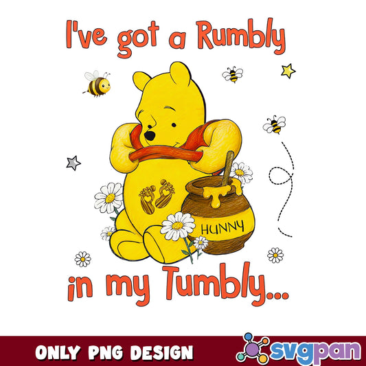 Winnie The Pooh Rumbly In My Tumbly PNG, Pooh Bear PNG, Disney PNG
