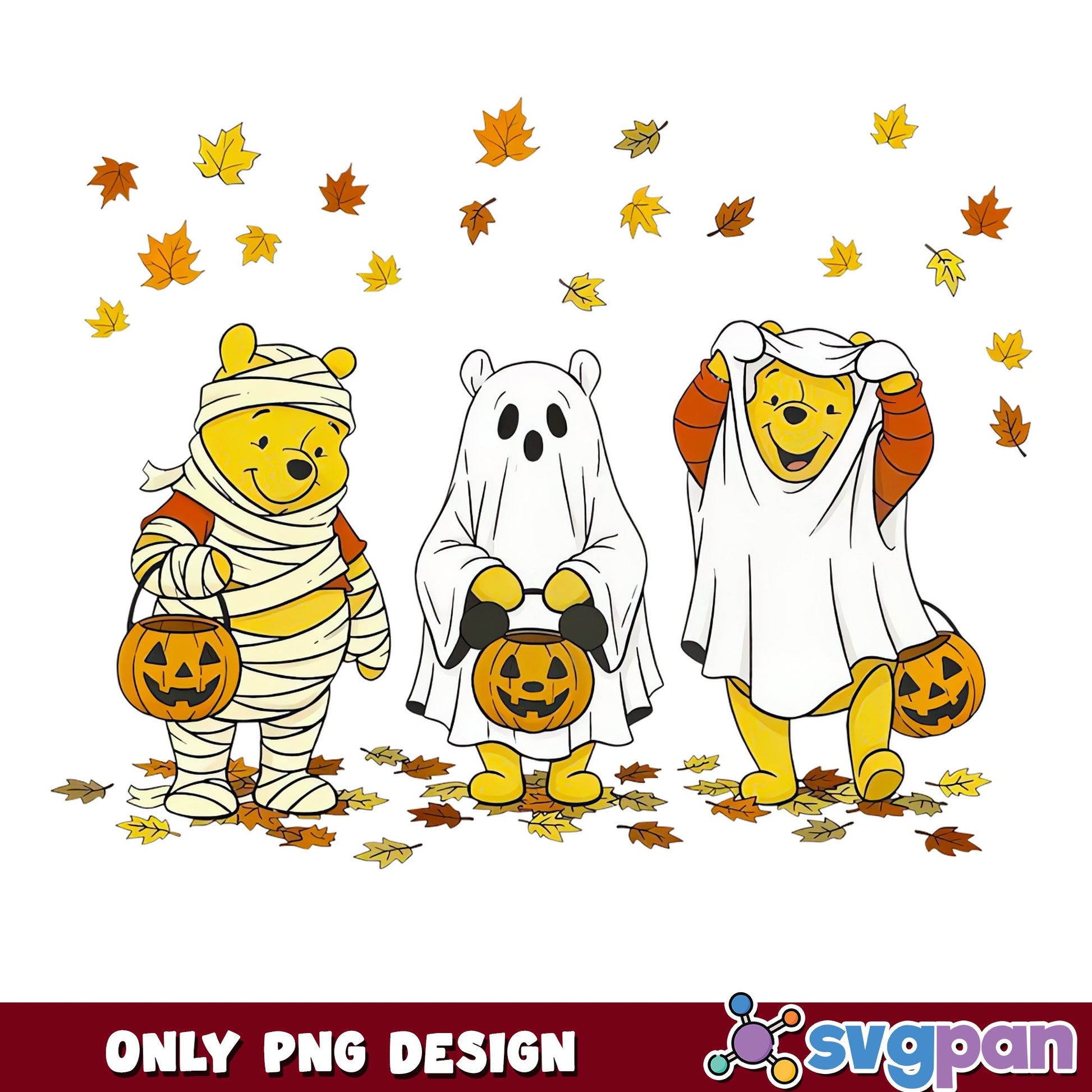 Winnie The Pooh Tigger Halloween Ghost Mummy PNG, Trick Or Treat, PNG