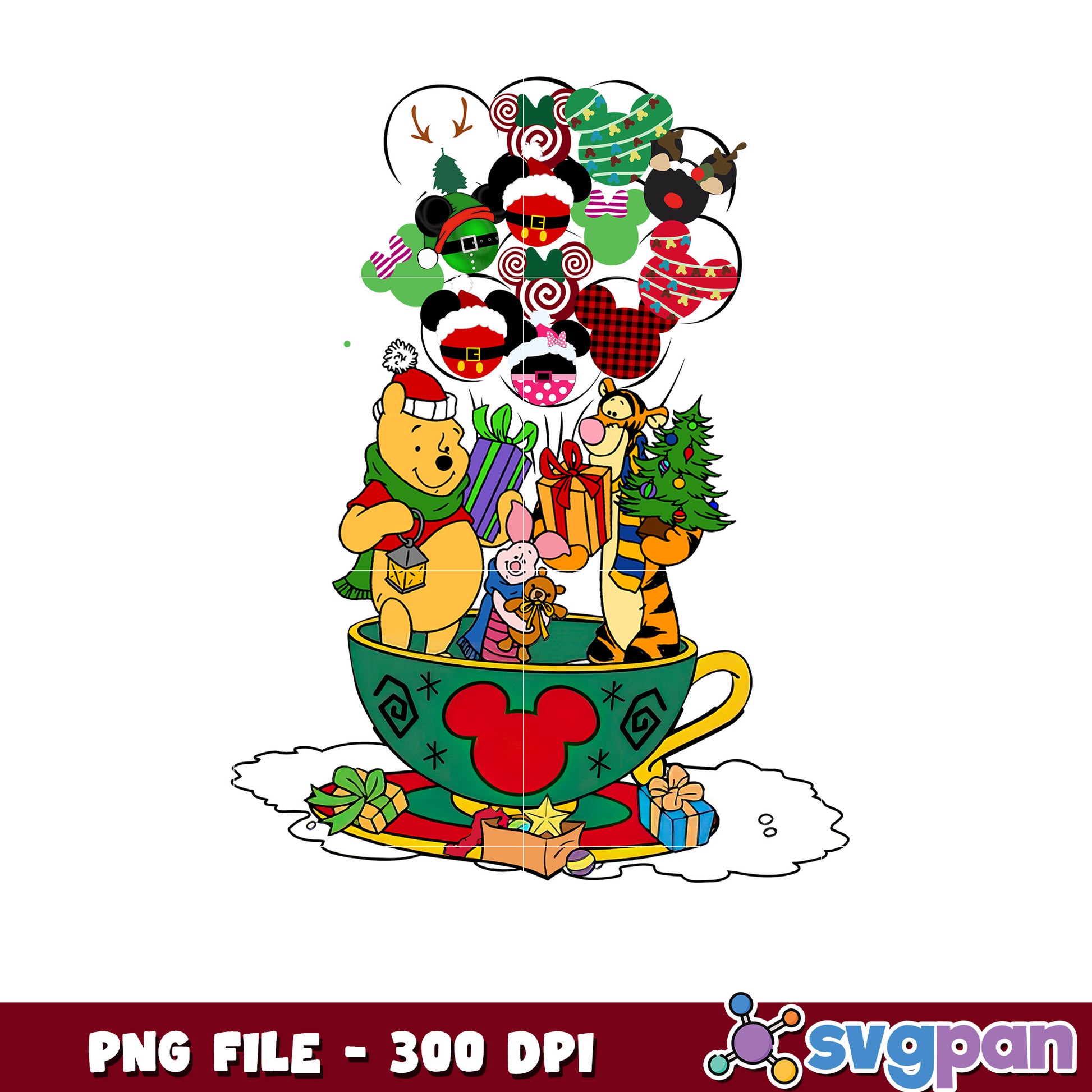 Winnie and tigger christmas png, christmas​ png, christmas stories​ png