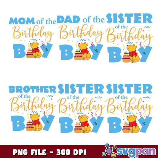 Winnie pooh birthday boys png bundle