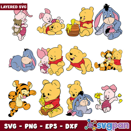 Winnie the Pooh Baby SVG Bundle