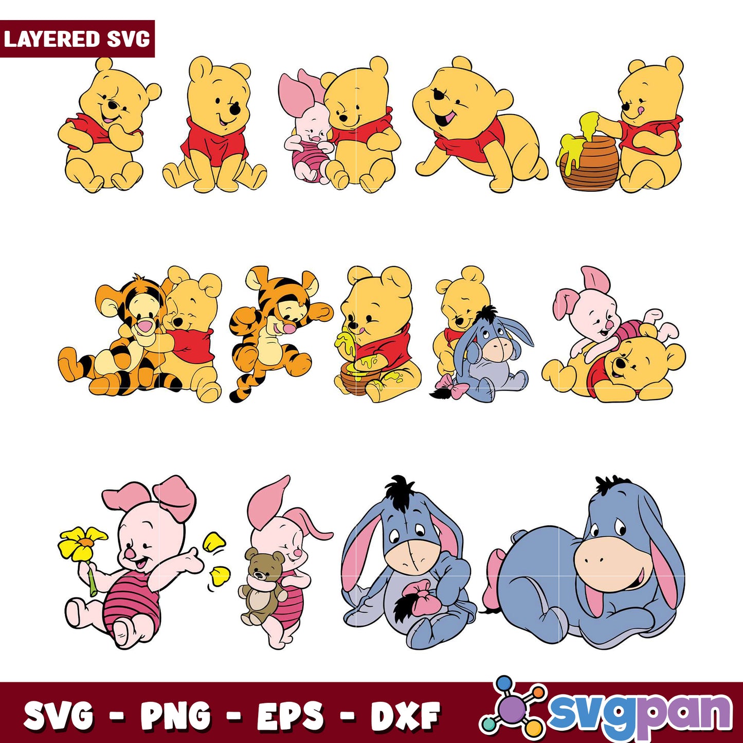Winnie the Pooh Bundle SVG Cut Files