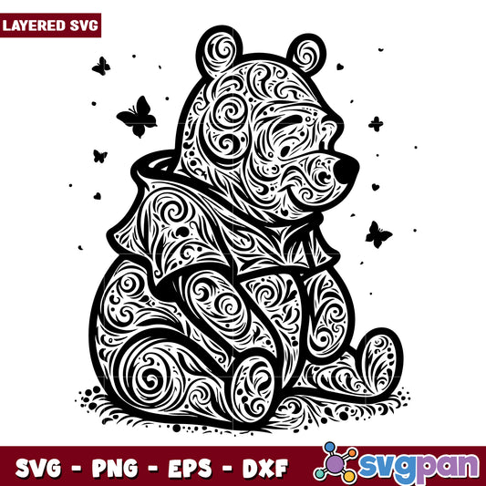 Winnie the Pooh Floral SVG Design