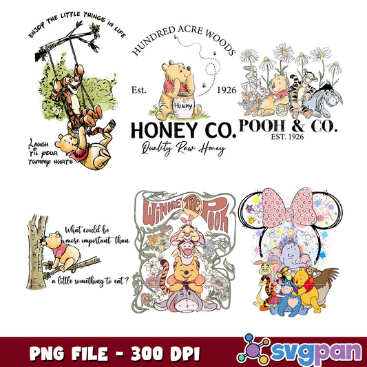 Winnie the Pooh Fun Bundle PNG for Crafting Use
