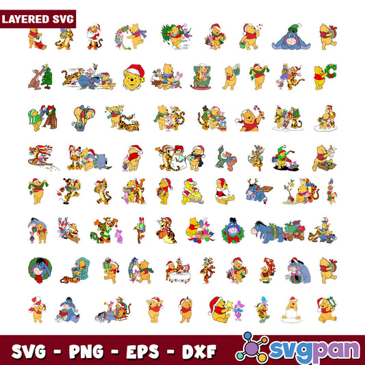 Winnie the Pooh Holiday SVG Bundle for Crafters