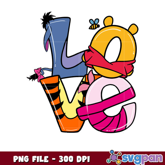 Winnie the Pooh Love PNG Design