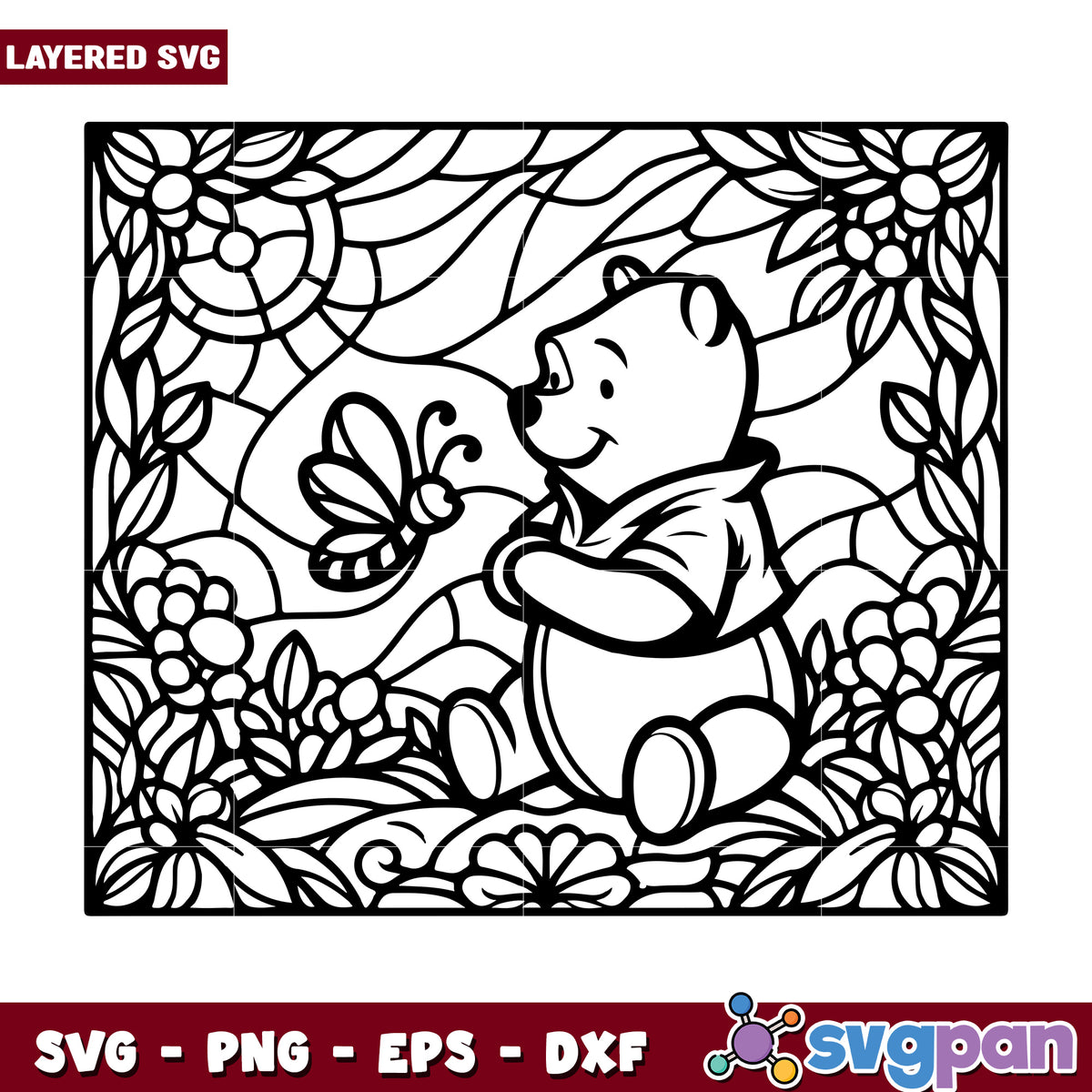 Winnie the Pooh SVG Coloring Page