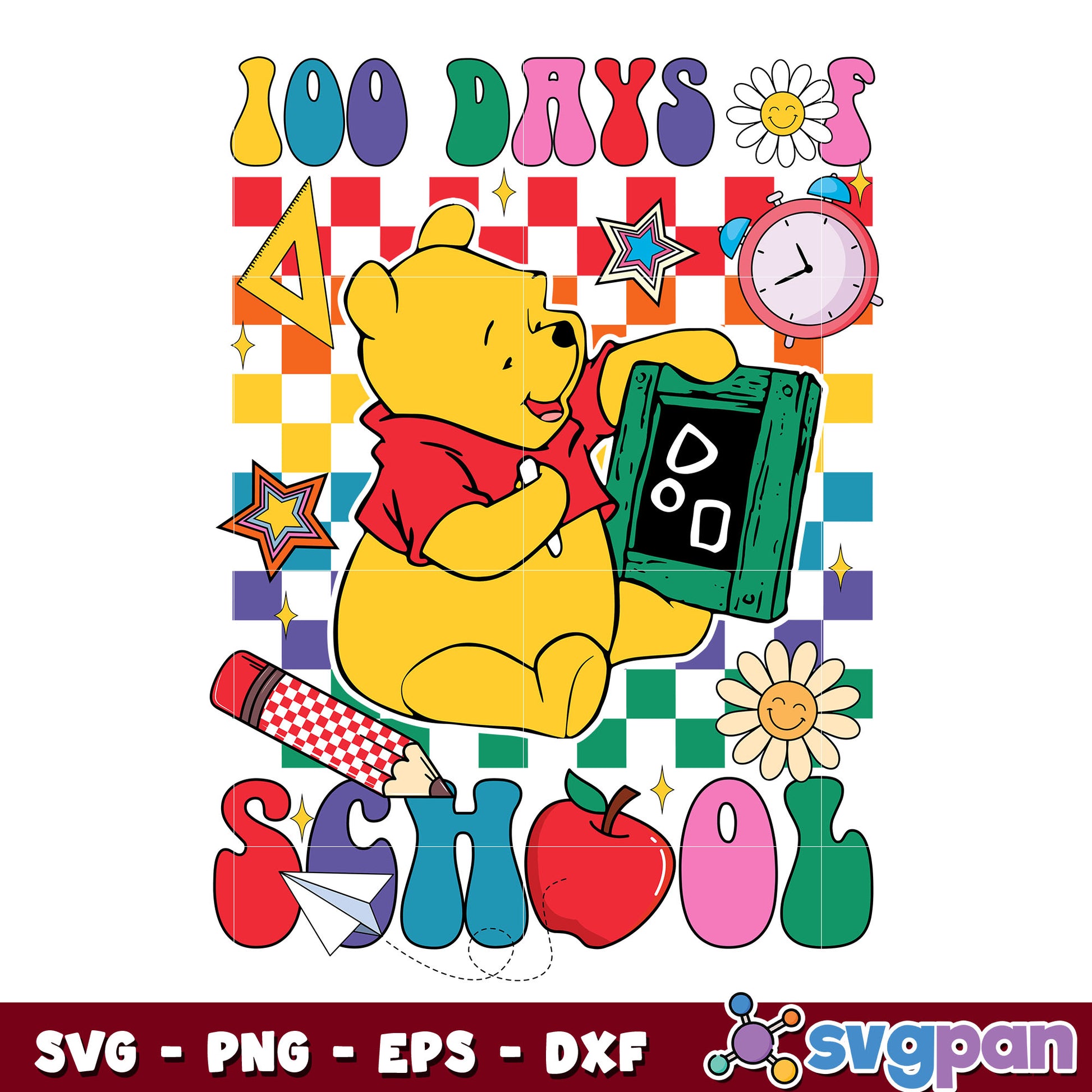 Winnie the pooh 100 day of school svg