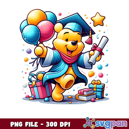 Winnie the pooh graduation png, winnie the pooh png, graduate png