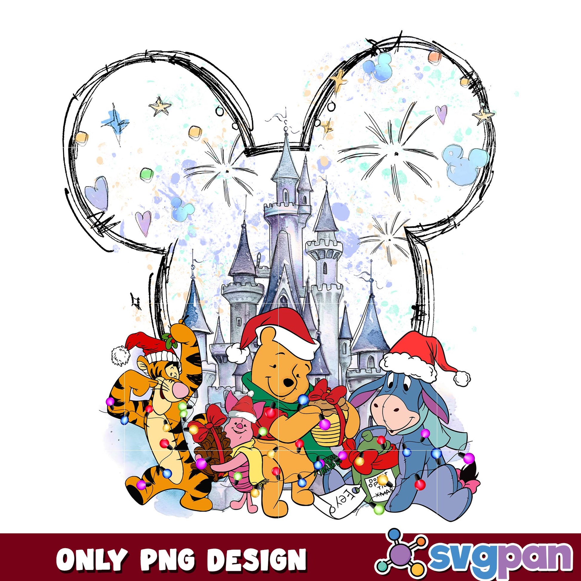 Winnie the pooh light christmas png