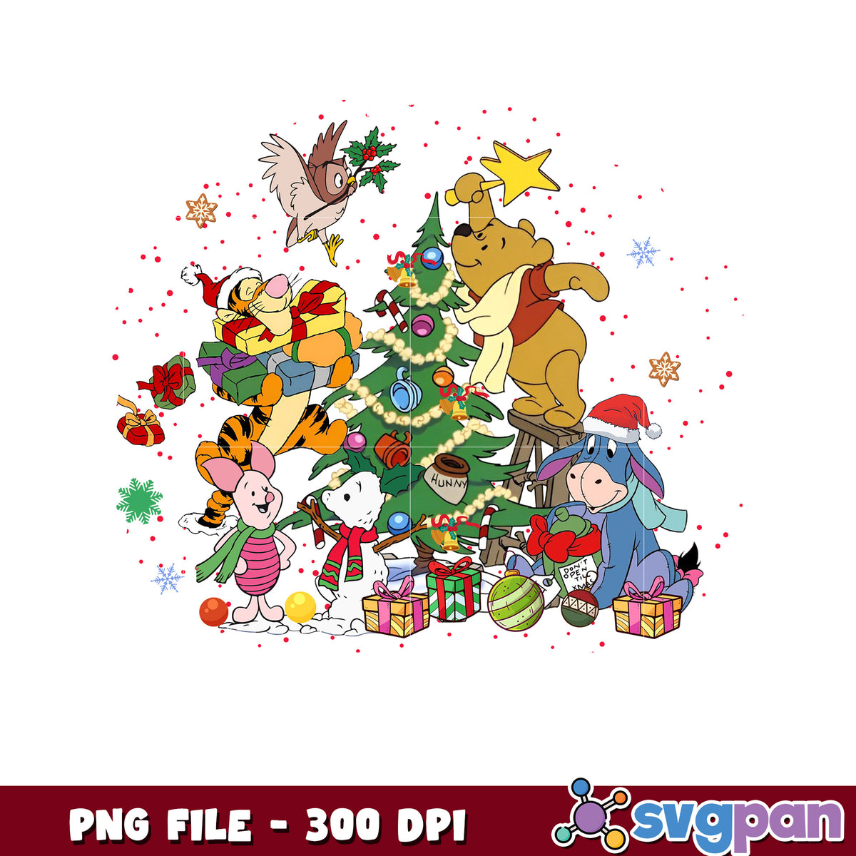 Winnie the pooh png, chistmas tree​ png, disney png