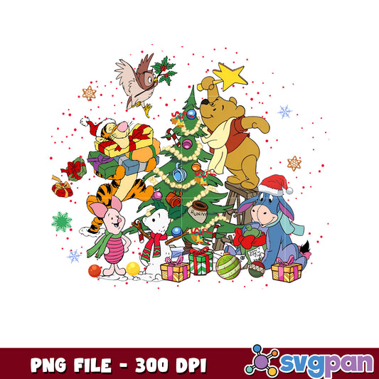 Winnie the pooh png, chistmas tree​ png, disney png