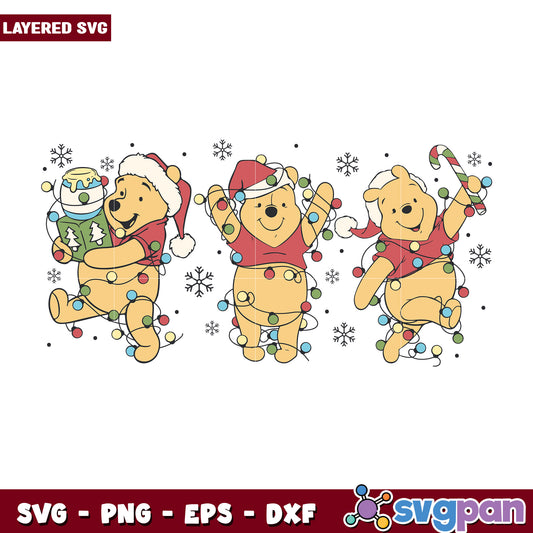 Winnie the pooh svg, disney characters svg, christmas logo svg