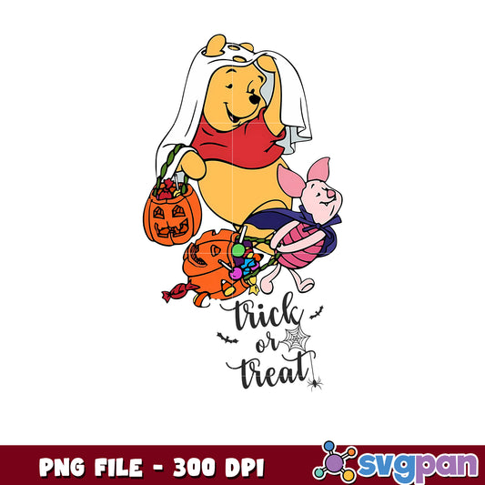 Winnie trick or treat png, halloween winnie the pooh png, halloween costumes png