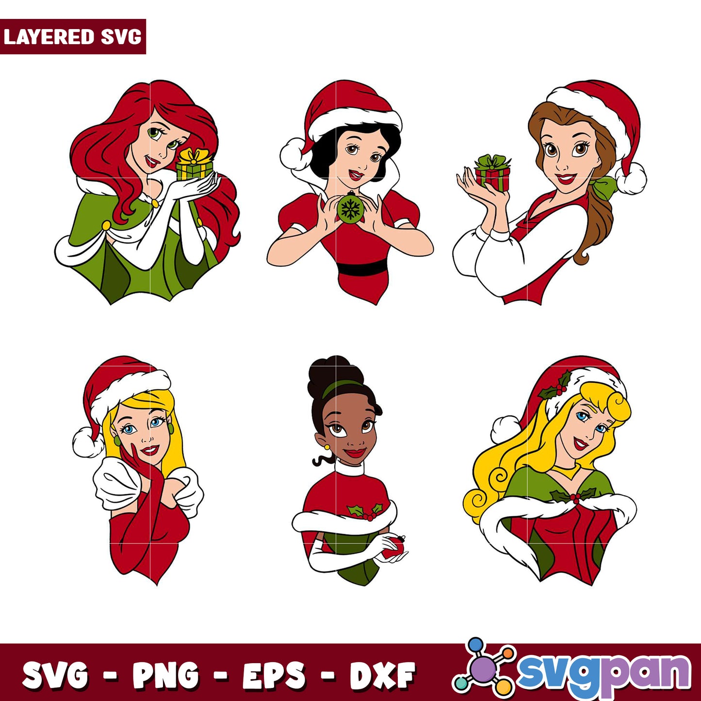 Winter Princess Holiday SVG Bundle for Crafting