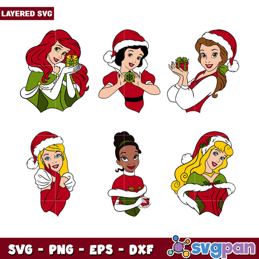 Winter Princess Holiday SVG Bundle for Crafting