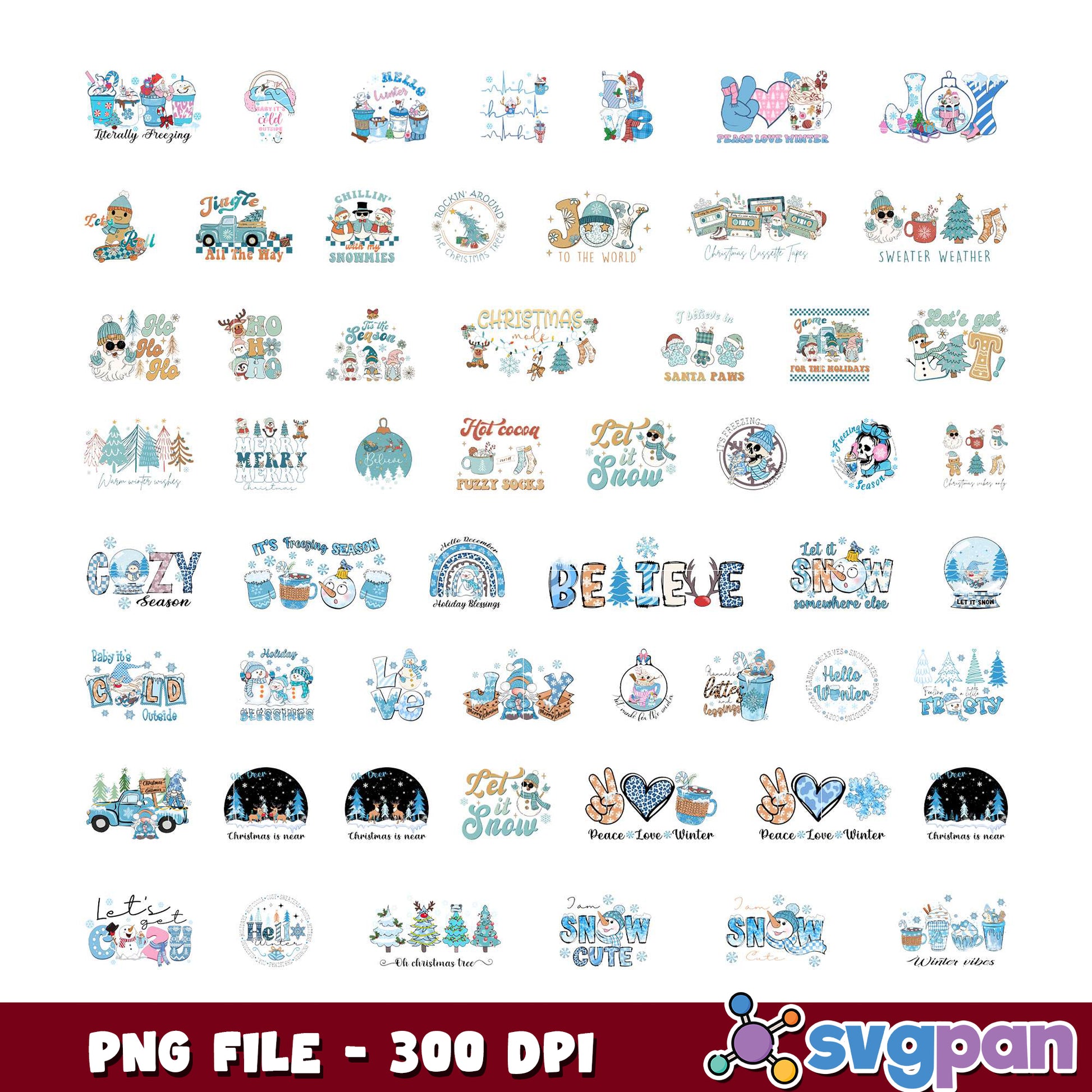 Winter SVG Bundle PNG 300 DPI