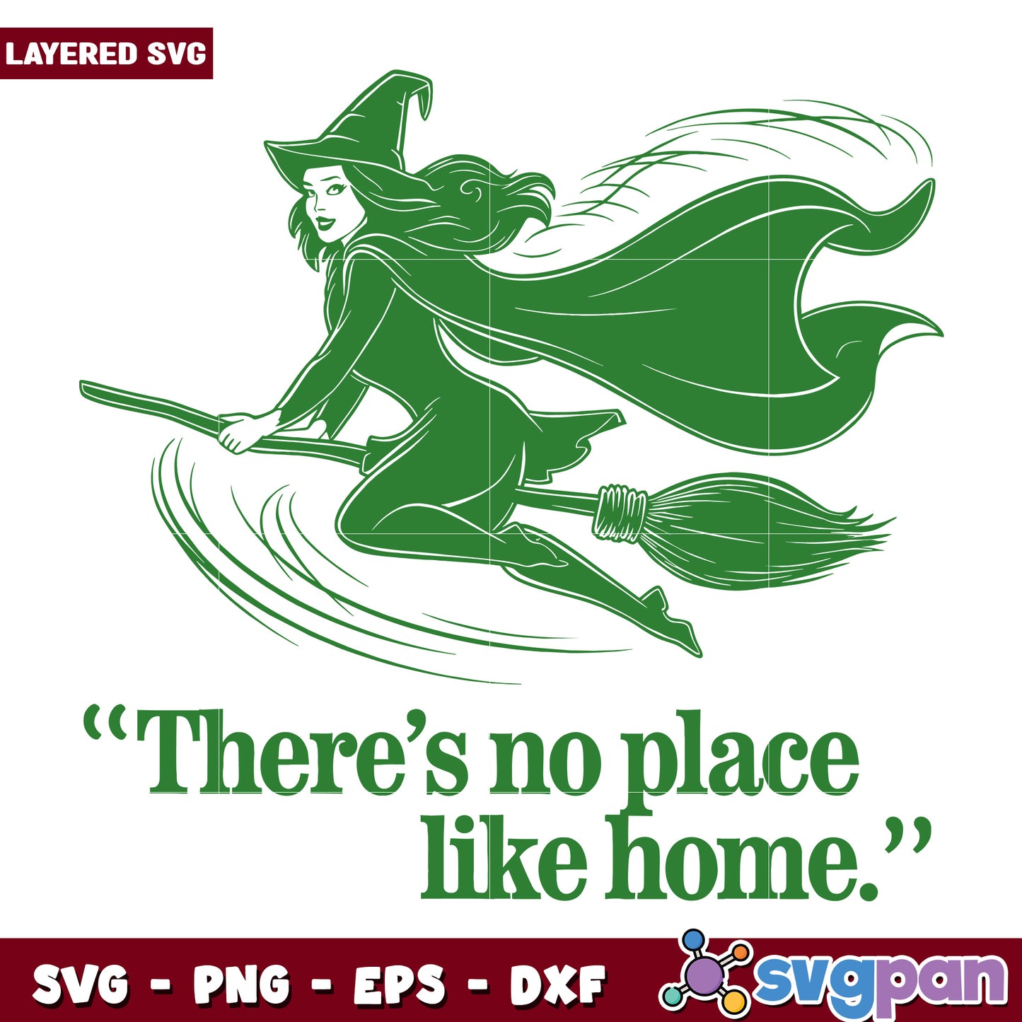 Witch Flying Home SVG Cut File