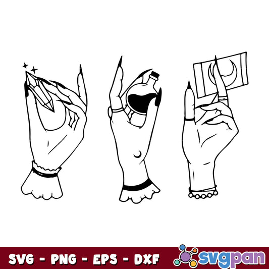 Witch Hands Grunge Aesthetic Halloween Tarot svg