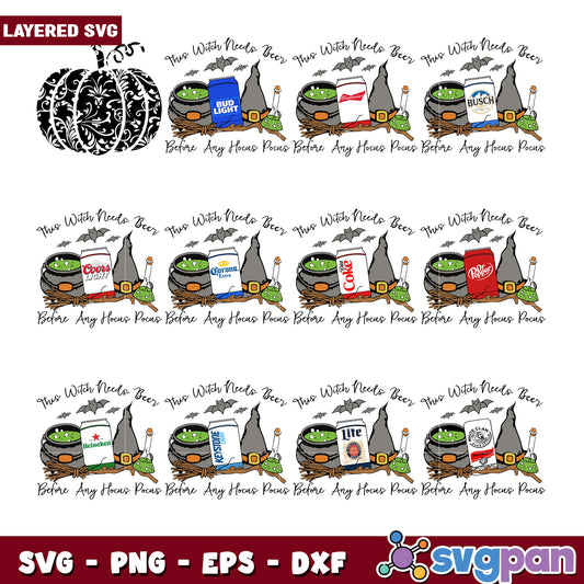 Witch Needs Beer Halloween SVG Bundle for Crafts