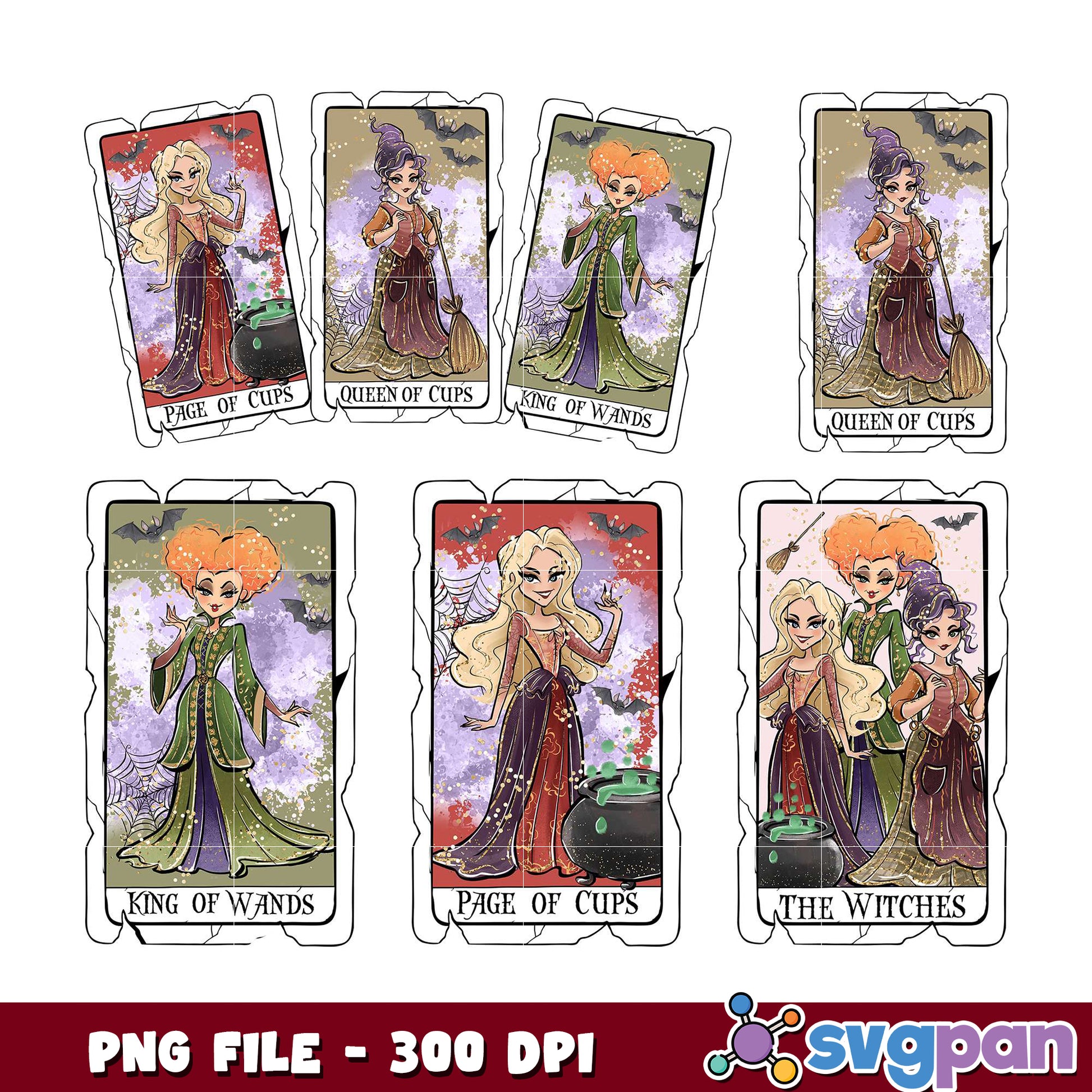 Witch Tarot Cards PNG Bundle 300 DPI