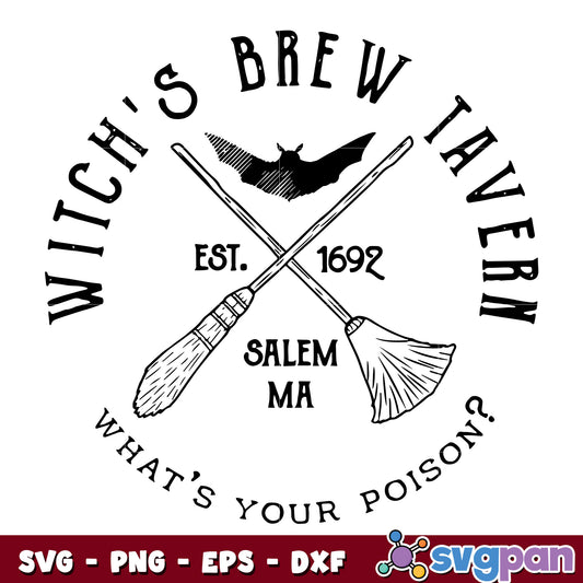 Witch’s Brew Tavern Halloween svg