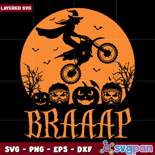 Witch braap motocross svg, halloween killers svg, spooky cartoons characters svg