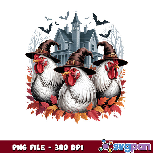 Witch chicken halloween design png, halloween holiday png, halloween costume png