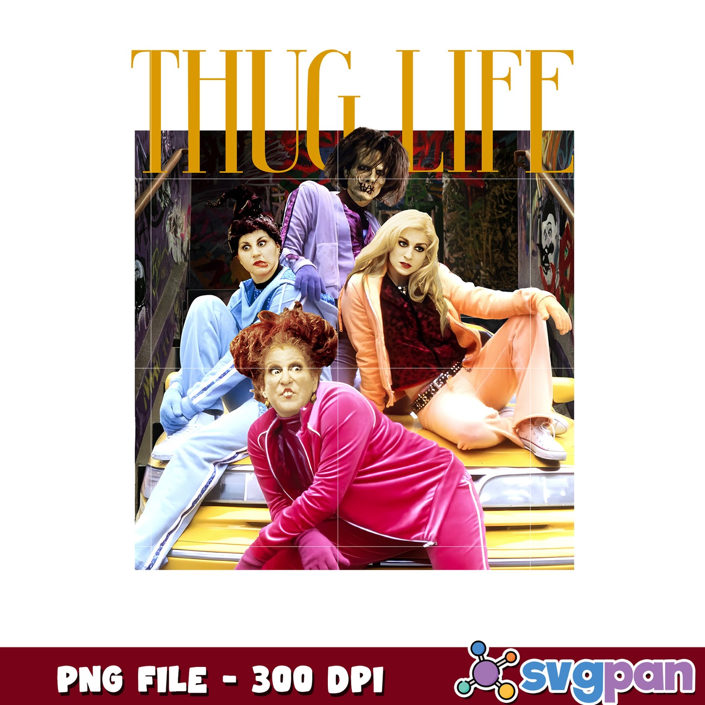 Witches characters thug life png, horror movie characters png, fall and halloween decor ​png