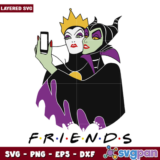 Witch friends villains svg, halloween killers svg, spooky cartoons characters svg