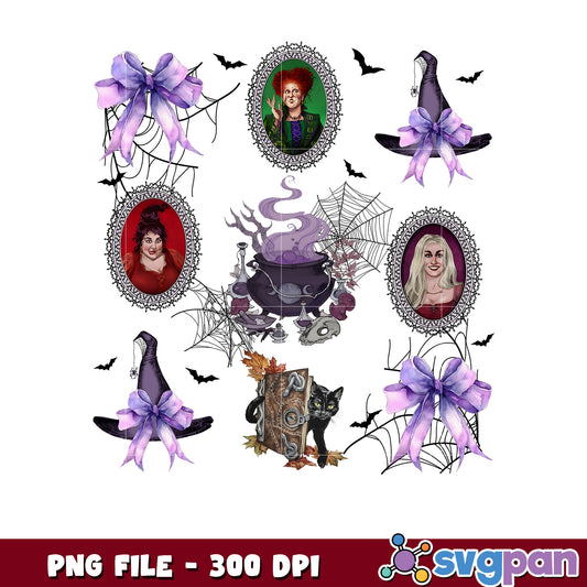 Witch halloween design png, halloween quotes png, halloween and party​ png