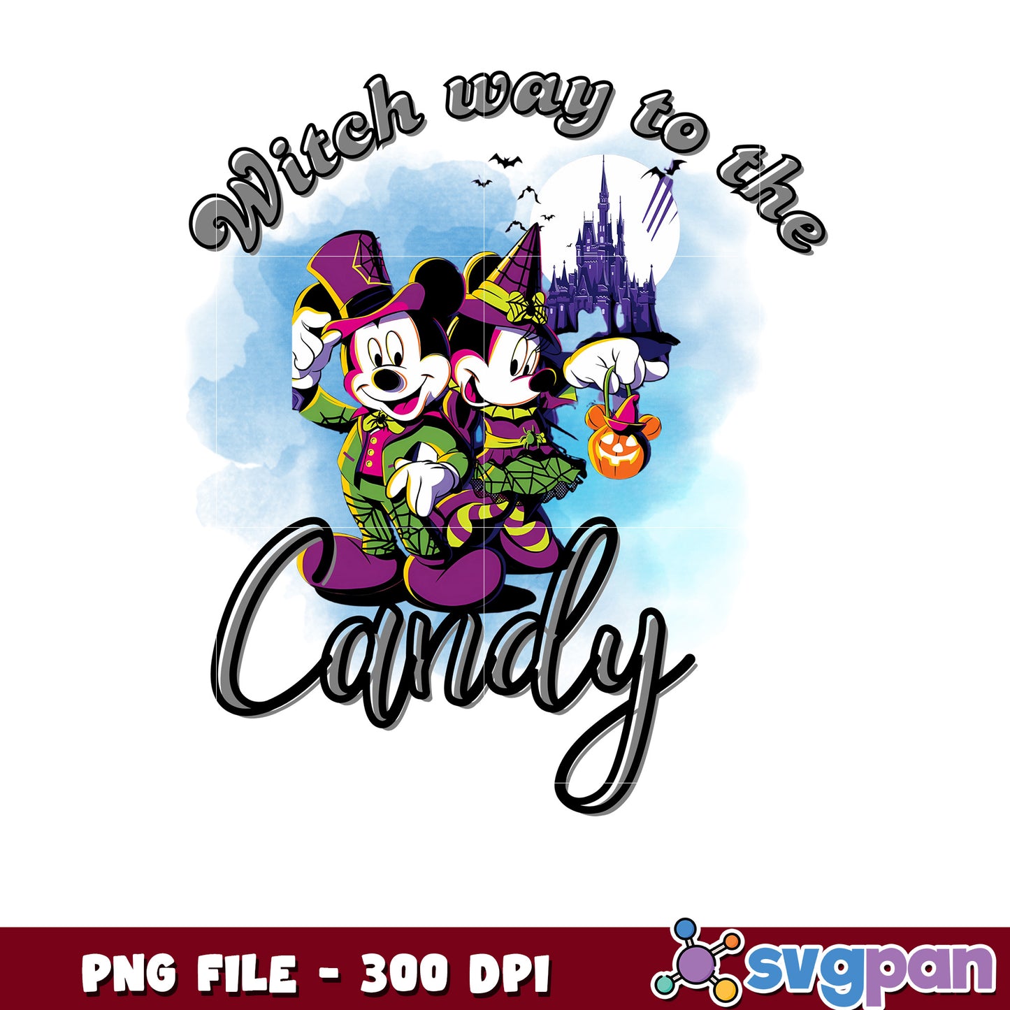 Witch way to the candy png, spooky halloween png, happy halloween png