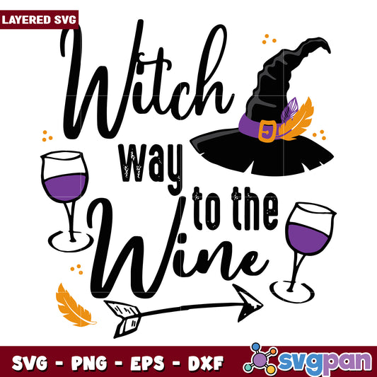 Witch way to the wine svg, halloween quotes svg, halloween villains svg