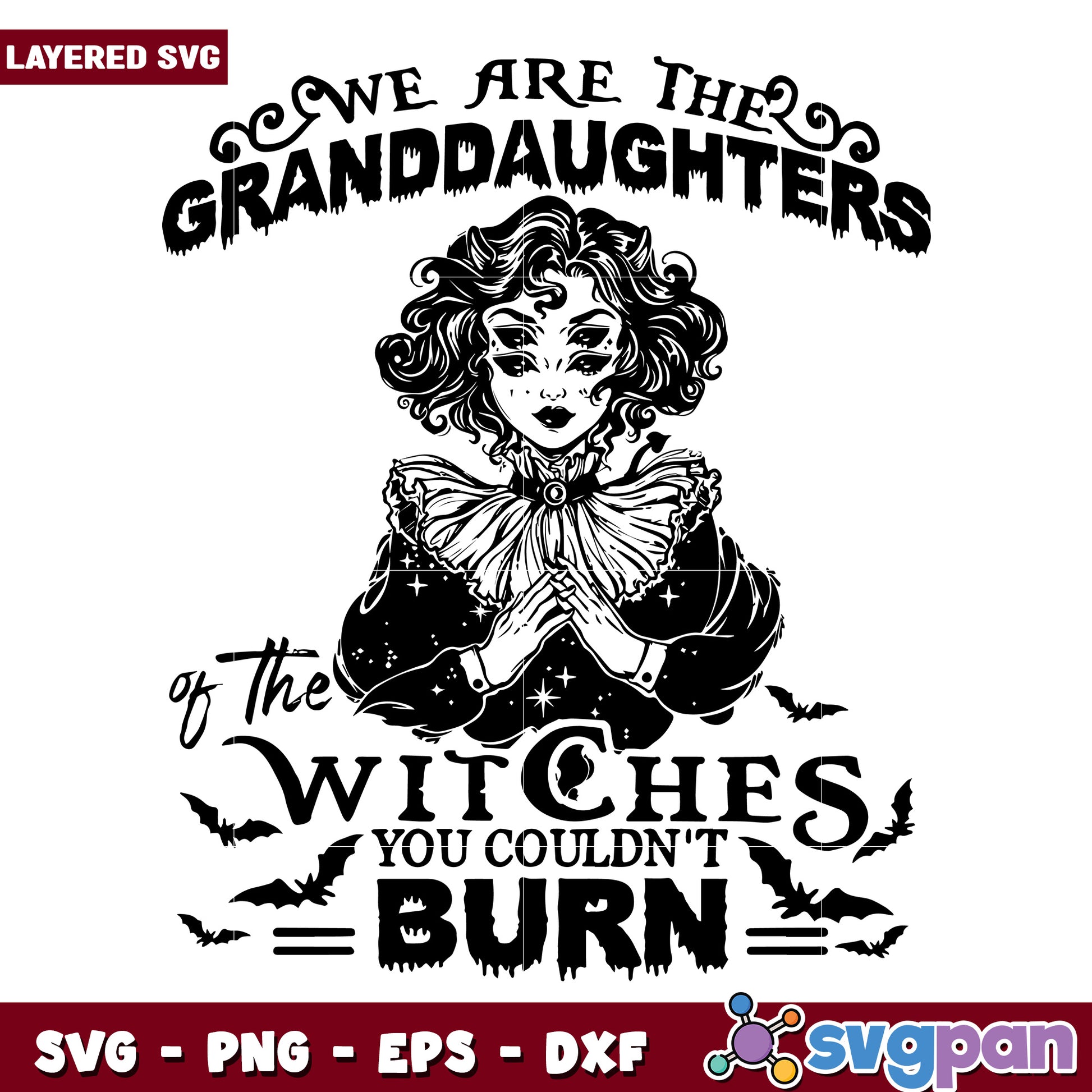 Witch we are the grandaughter svg, halloween quotes svg, halloween villains svg
