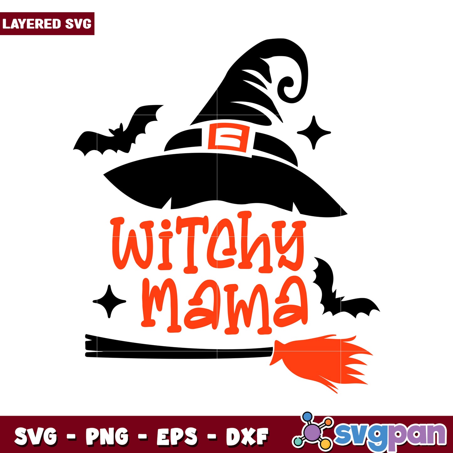 Witchy Mama SVG Design, Perfect for Halloween Crafts and Gifts