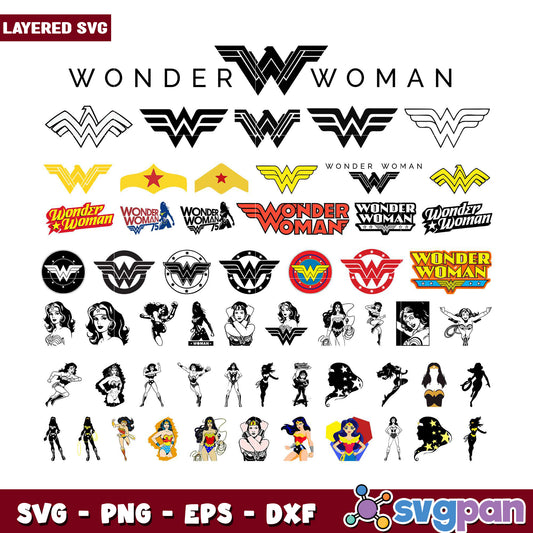 Wonder Woman Bundle SVG Designs for Crafts and More
