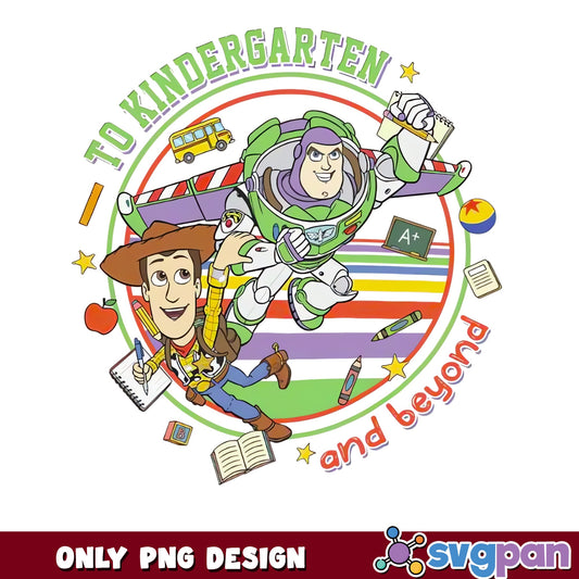 Woody And Buzz Lightyear Kindergarten PNG, Toy Story PNG, Back To School PNG