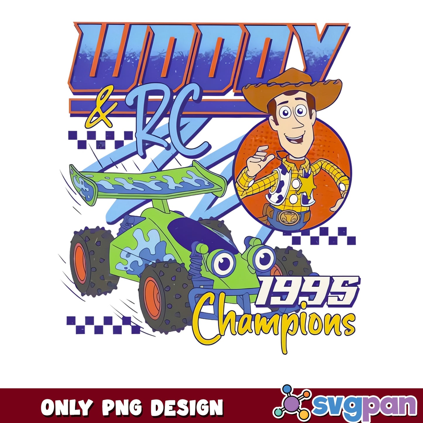 Woody And RC 1995 Champions PNG, Toy Story PNG, Disney PNG