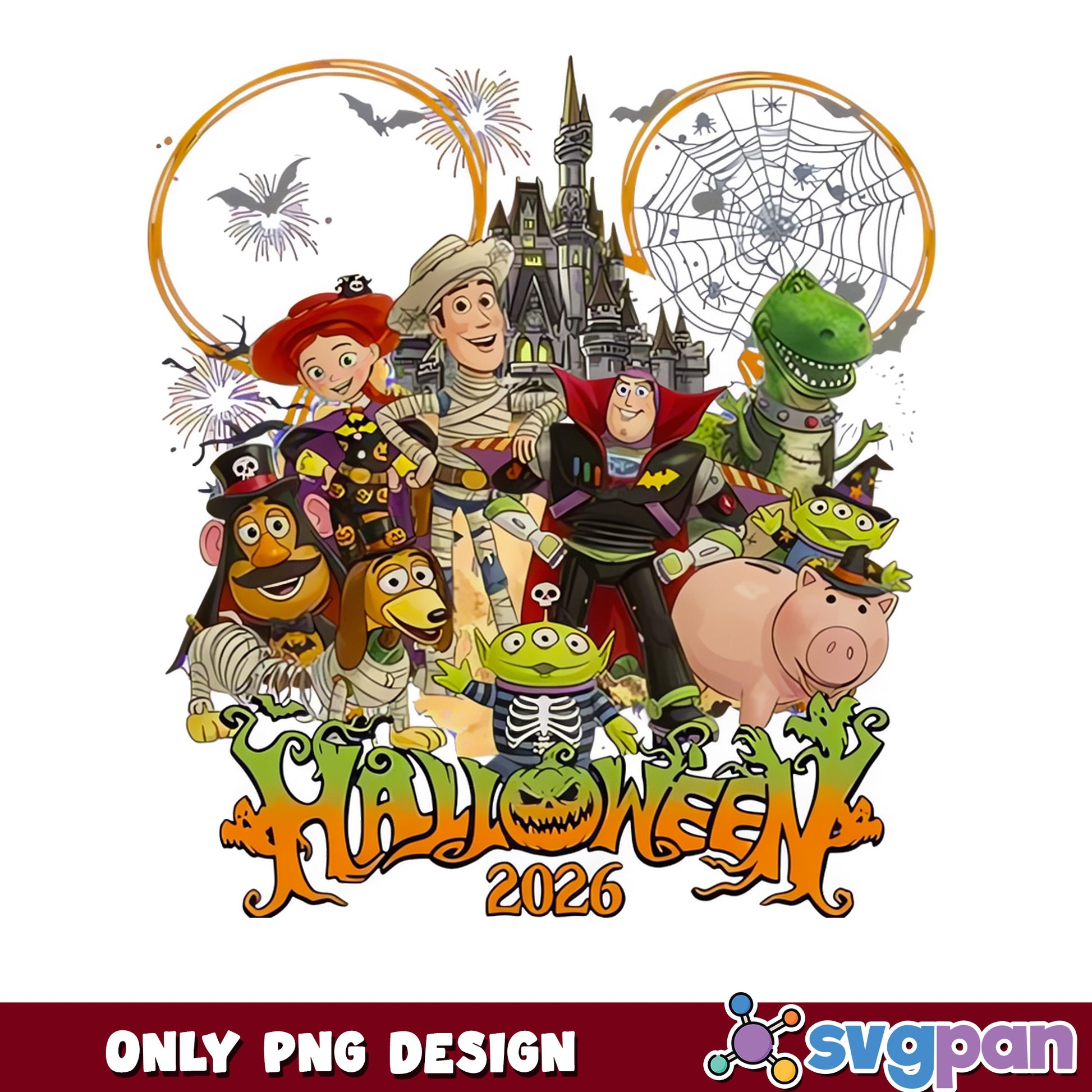 Woody Buzz Lightyear Halloween PNG, Toy Story Disney PNG, Halloween 2026 PNG