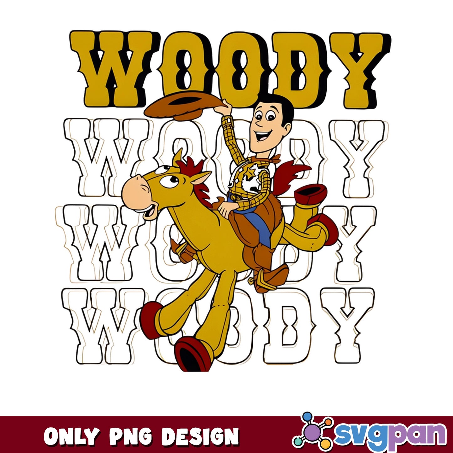 Woody Toy Story Bullseye PNG, Disney Cowboy PNG, Toy Story PNG