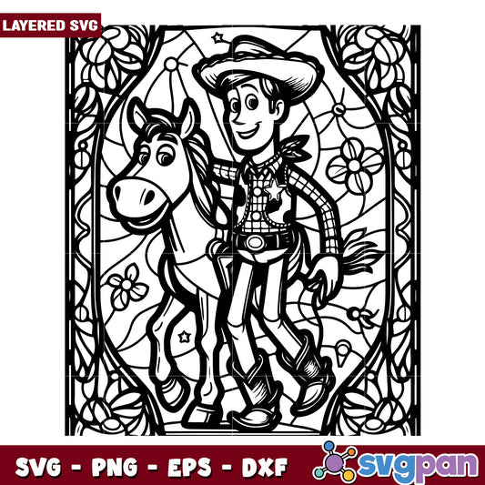 Woody and Bullseye Stained Glass SVG