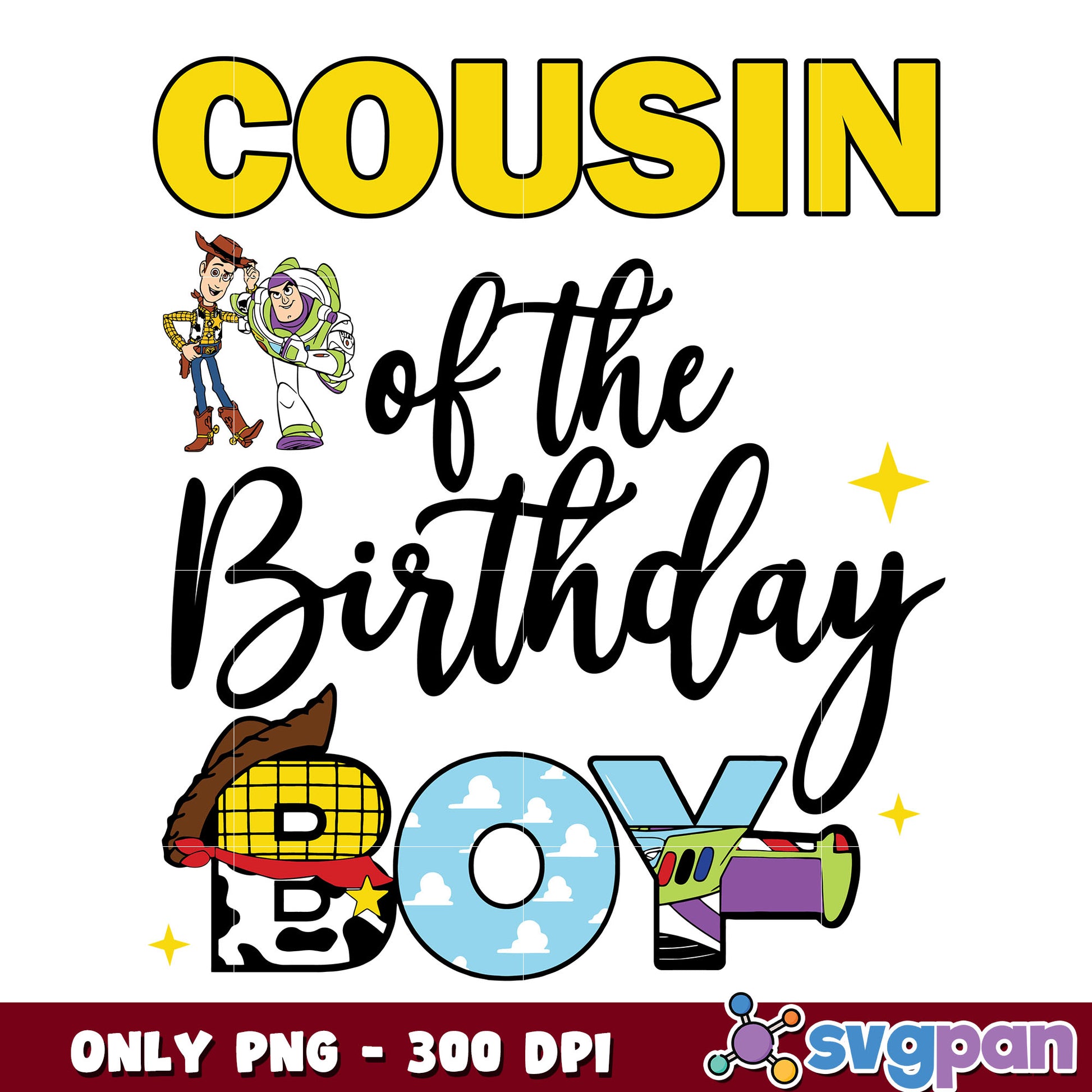 Woody cousin of the birthday boy png, toy story png, birthday png