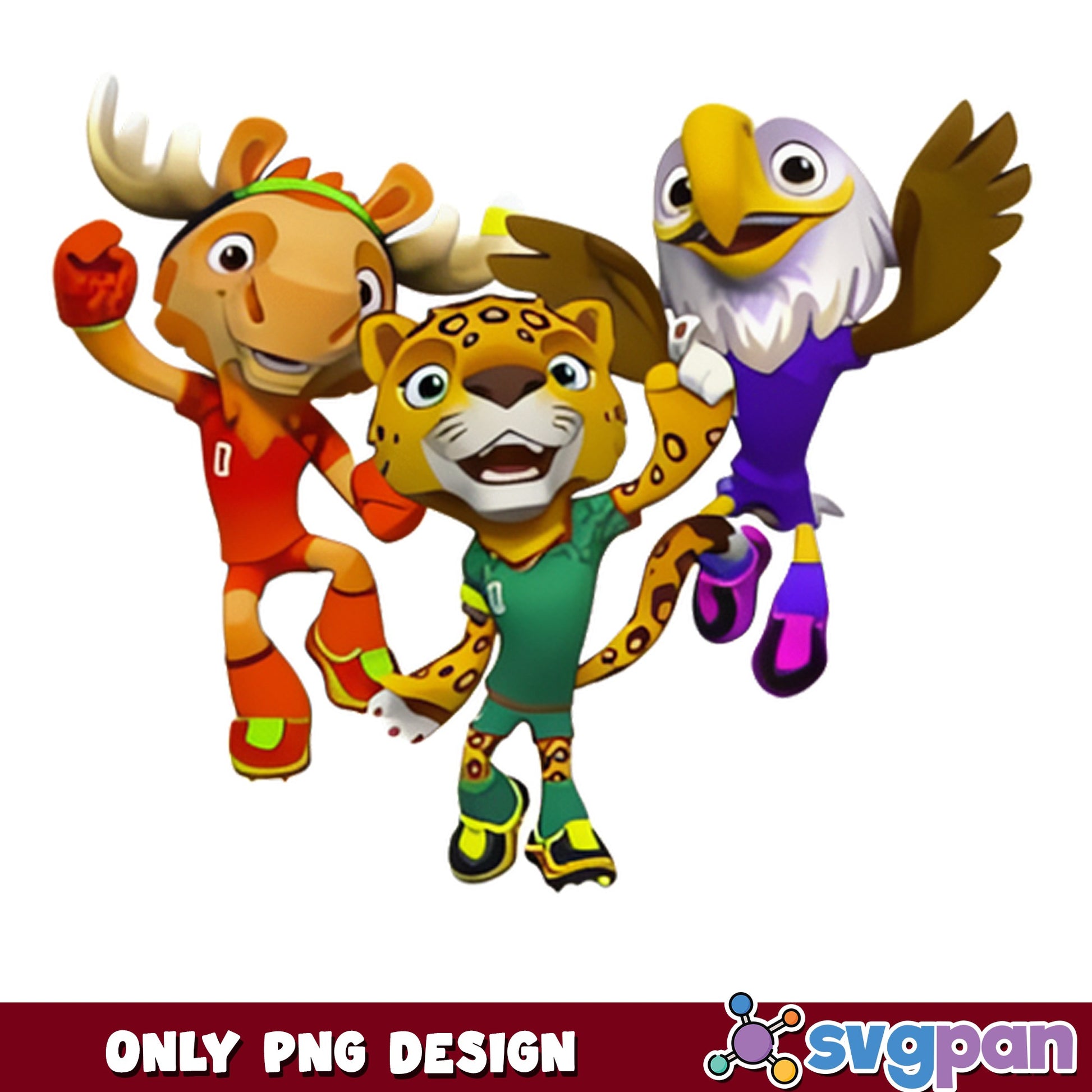 World Cup 2026 Mascots PNG Bundle, Soccer Mascot PNG, Football PNG