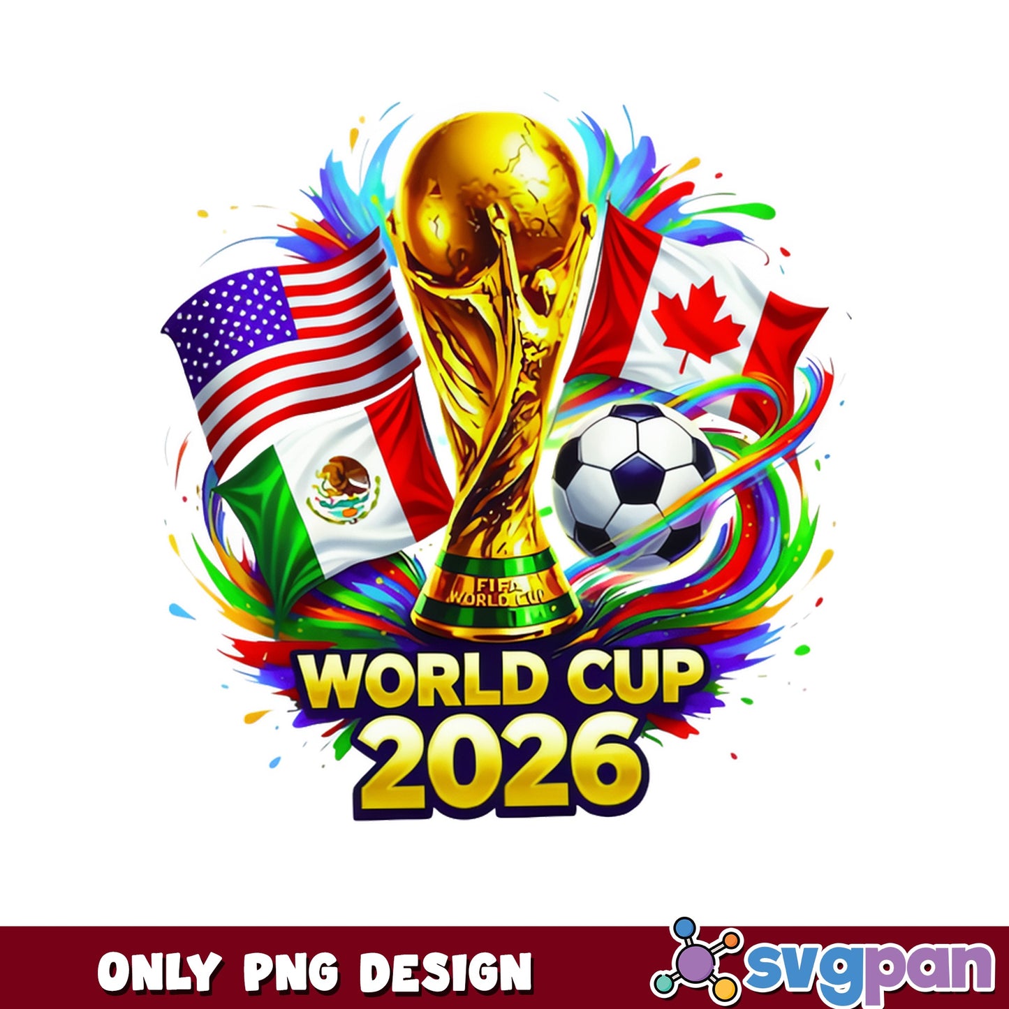 World Cup 2026 PNG, Soccer Football Trophy USA Mexico, Canada PNG
